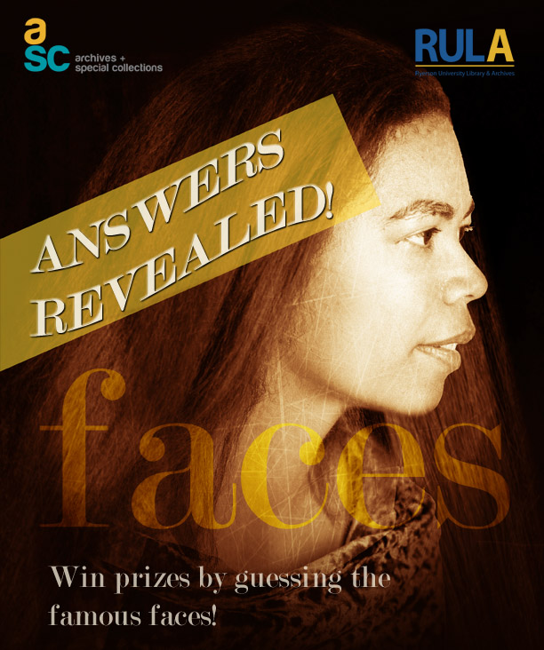 Faces exhibition advertisement, contest closed and answers revealed