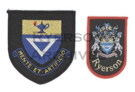 Souvenir clothing patches containing the motto and coat-of-arms. (RG 296.21)