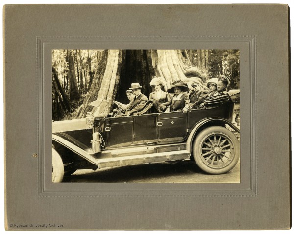 Figure 3 (above): 2009.005.026. Stanley Park Photographers, [Group seated in a car in front of the Hollow Tree in Stanley Park], gelatin silver print on card mount [ca. 1910], Vancouver BC, 20.2 x 25.4 cm (with mount). Figure 4 (below): 2008.001.622. Stanley Park Photographers, [Portrait of men in car at Stanley Park], gelatin silver print on card mount [ca. 1915], Vancouver BC, 22.0 x 26.7 cm (with mount).