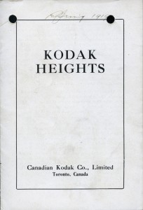 Kodak Heights, promotional material, 1919