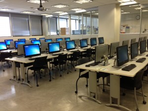 Photo of new computers in Commons Learning Lab, main floor