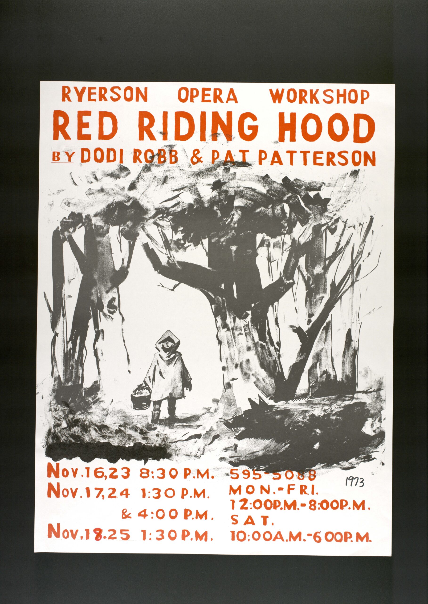 Red Riding Hood Ryerson opera workshop poster, 1973