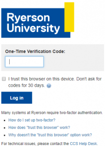 One-time verification code prompt