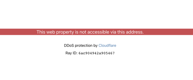Example of CloudFlare Error message screen capture